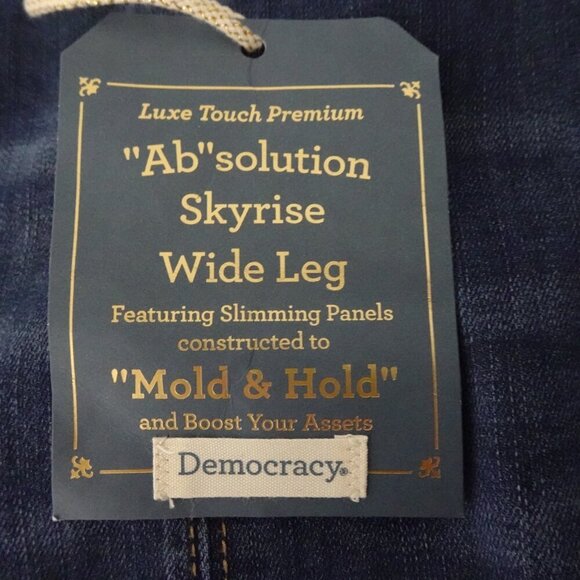 Democracy Wide Leg Jeans Women's Plus Size 22W Blue Denim Stretch High Rise - Picture 8 of 12